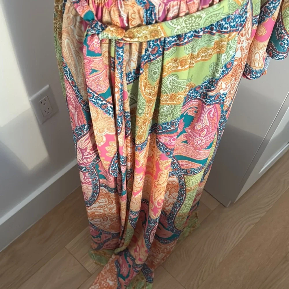 Elegant Multicolor One-Shoulder Dress - Picture 2 of 7
